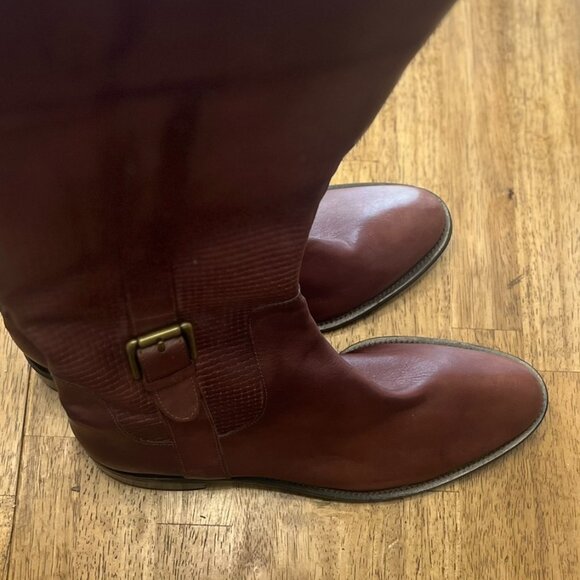 Cole Haan Tall Woven Design Leather Boots 11B - Picture 7 of 9